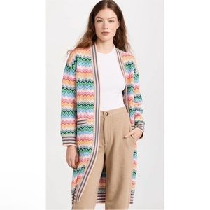 Kerri Rosenthal Nina Duster Island Block Cardigan Medium Colorful Sweater